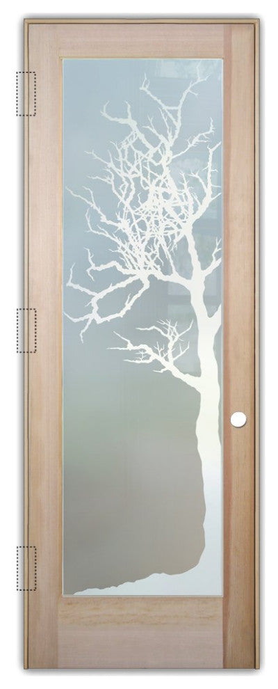 Interior Prehung Door or Interior Slab Door - Winter Tree - Douglas Fir...