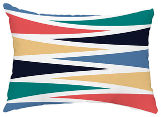 Backgammon 14"x20" Decorative Abstract Outdoor Pillow, Navy Blue