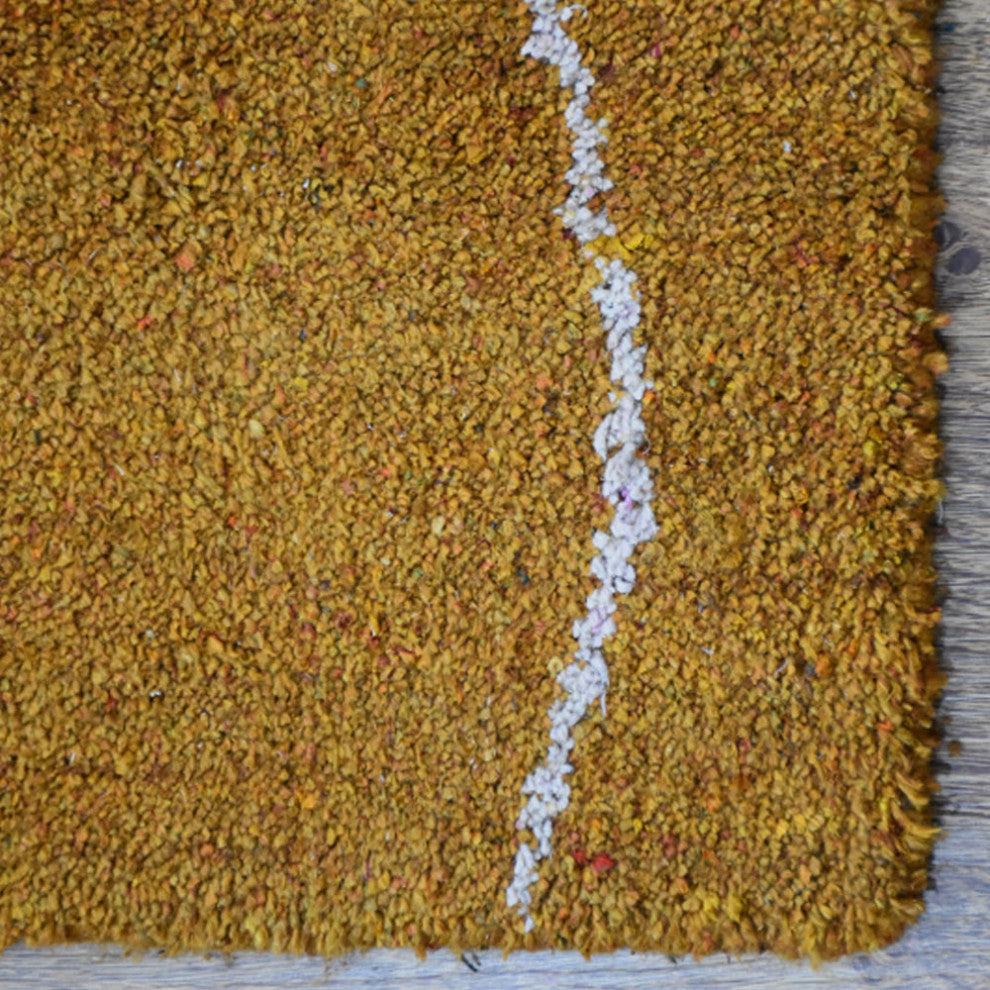 HAND KNOTTED LOOM SILK ECO-FRIENDLY RUGS-5'x8',Rectangle,Gold White,Contemporary