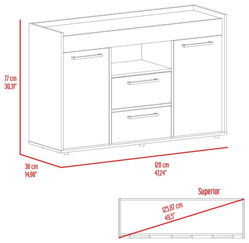 Sideboard Perssiu, Living Room, Dark Walnut
