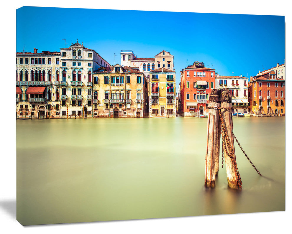 Traditional Buildings of Venice, Landscape Canvas Wall Art, 20"x12"