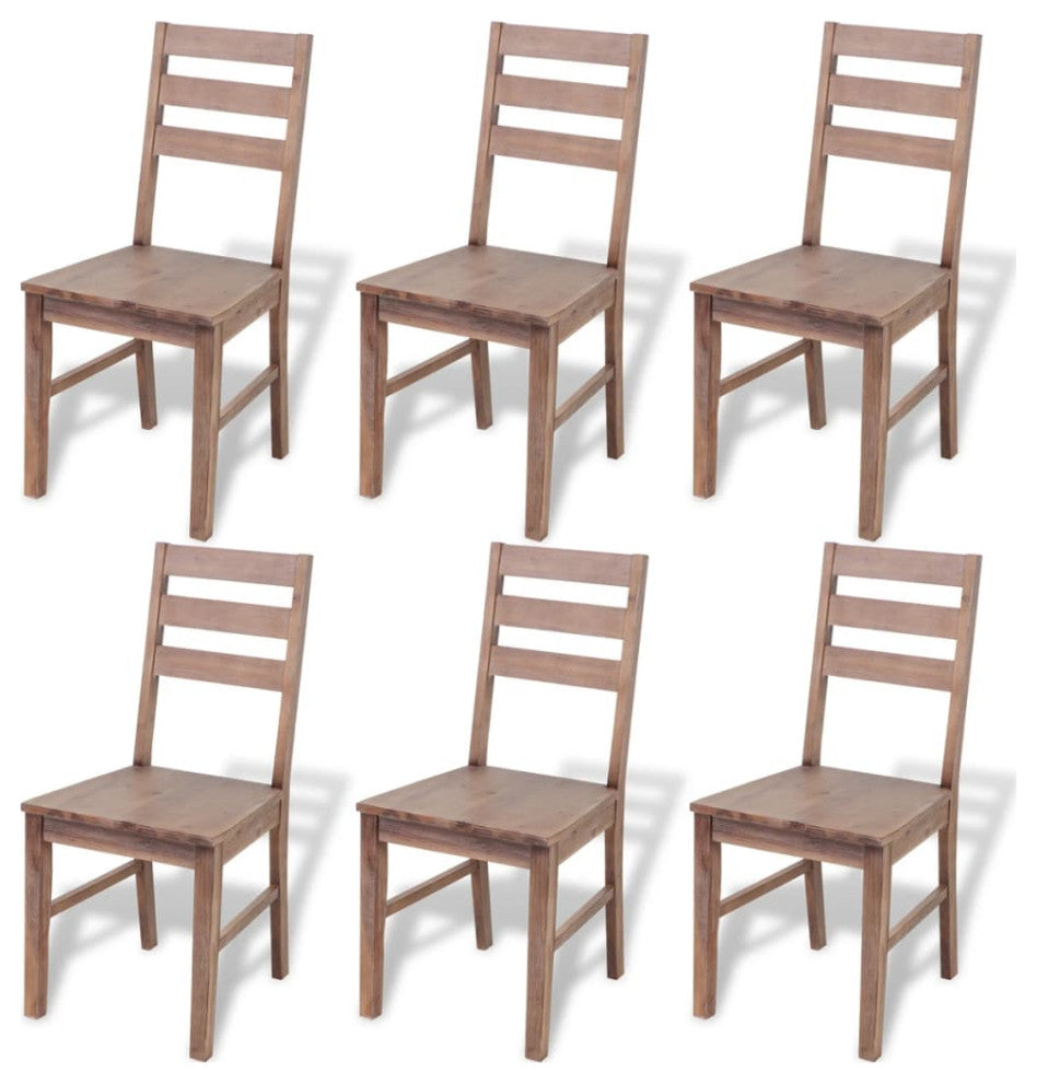 vidaXL Dining Chairs 6 pcs Solid Acacia Wood