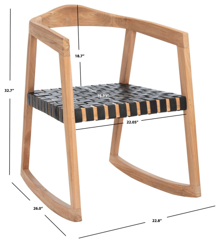 Safavieh Willa Rocking Dining Chair, Black/Natural
