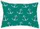 Anchor Whimsy 14"x20" Decorative Nautical Outdoor Pillow, Green