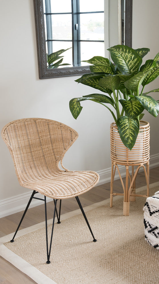 Rattan Indoor Plant Stand Medium, Natural