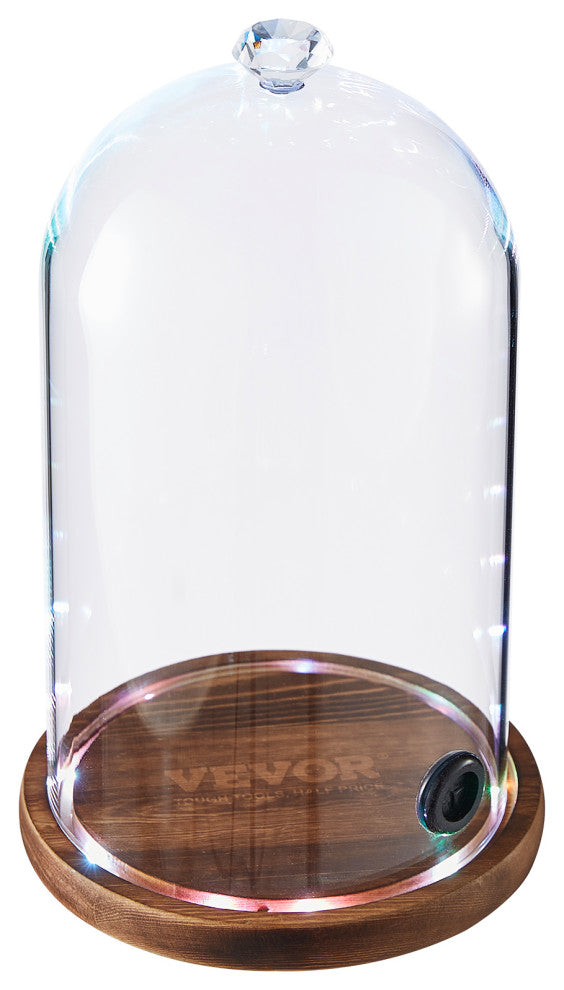 VEVOR Smoking Gun Accessory Glass Cloche Dome Cover for Smoke Infuser Wood Base