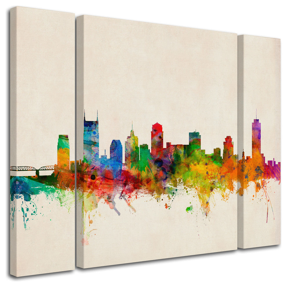 Michael Tompsett ''Nashville Skyline'' Multi Panel Art Set, 41"x30"