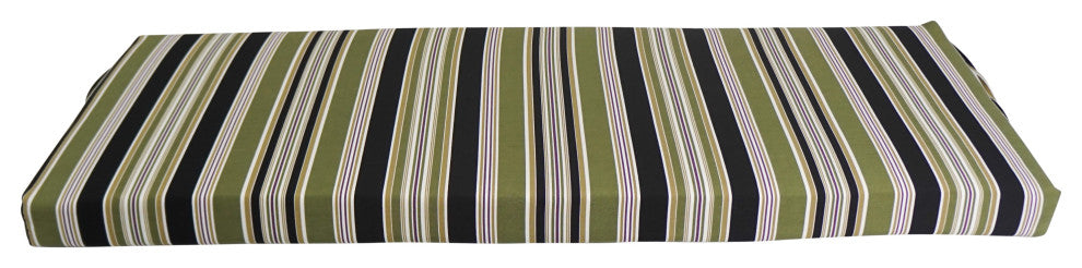 54"X19" Patterned Outdoor Spun Polyester Bench Cushion, Eastbay Onyx