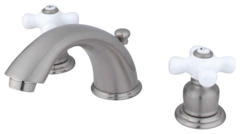 Kingston Brass Widespread Bathroom Faucet With Retail Pop-Up, Brushed Nickel