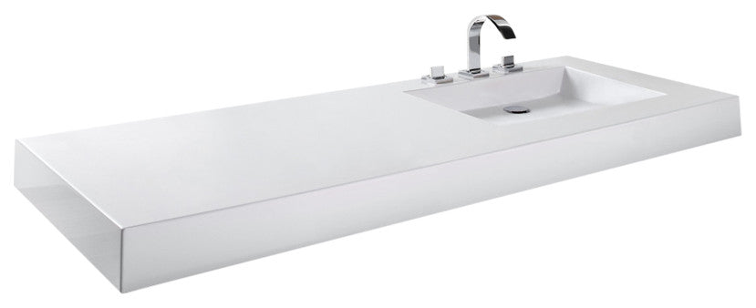 Cube Sink, WETMAR BIO, Glossy White, Right Overflow