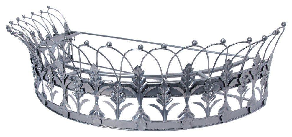 Decorative Metal Curtain or Canopy Crown, Silver Finish