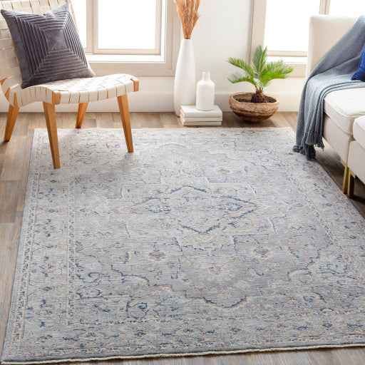 Surya Palazzo PZL-2300 5'x8'2" Rug, Taupe/Pale Blue/Denim/Navy/Cream/White/Blush