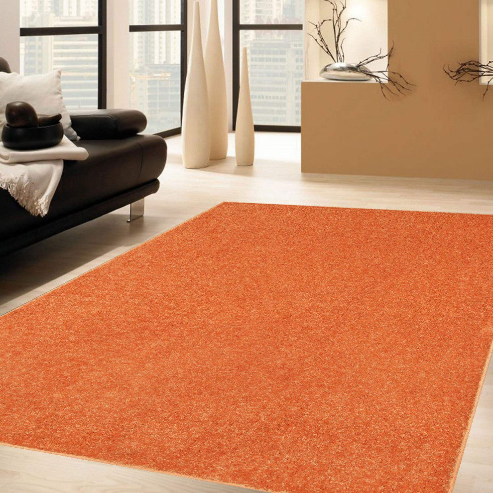 Bright House Solid Color Area Rugs Orange - 2' Round
