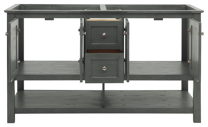 Fresca Manchester Regal 60" Gray Wood Veneer Double Sink Cabinet