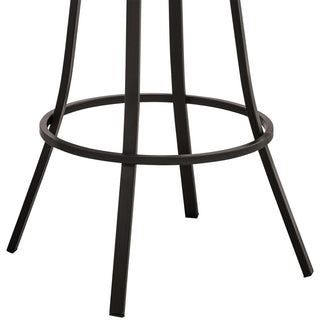 Valerie Swivel Brown Faux Leather and Java Brown Metal Bar Stool, Brown/Java Brown, Bar Height