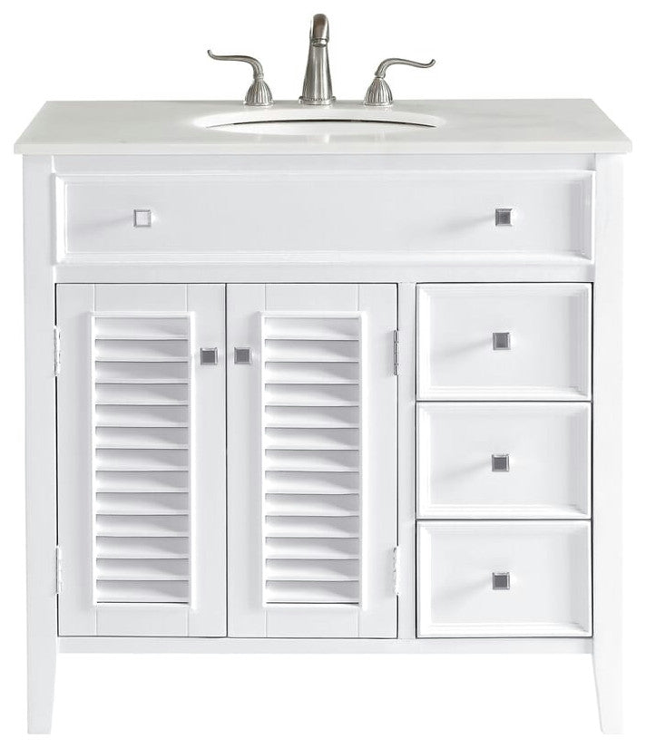 Elegant VF10436WH 36" Single Bathroom Vanity Set, White