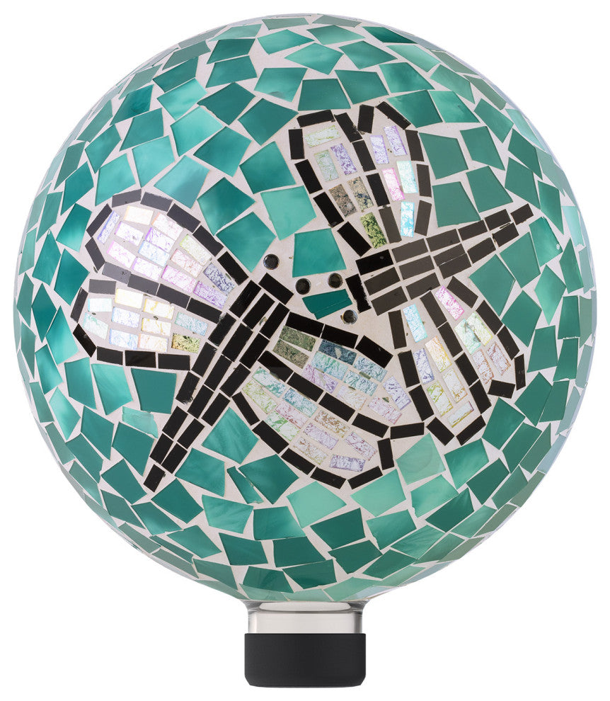 10" Mosaic Dragonfly Duo Gazing Globe