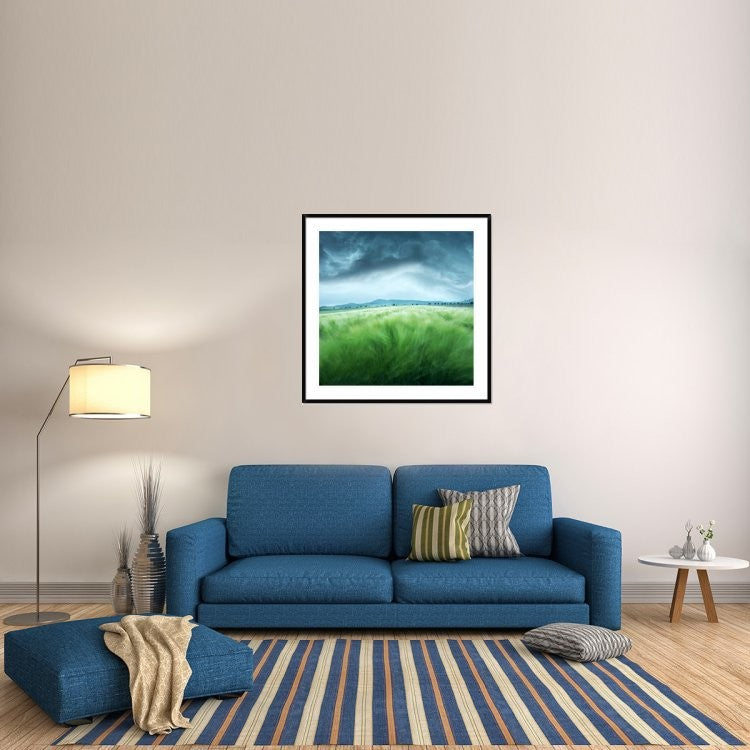 "Barley Field" Framed Digital Print by Floriana Barbu, 44x44"
