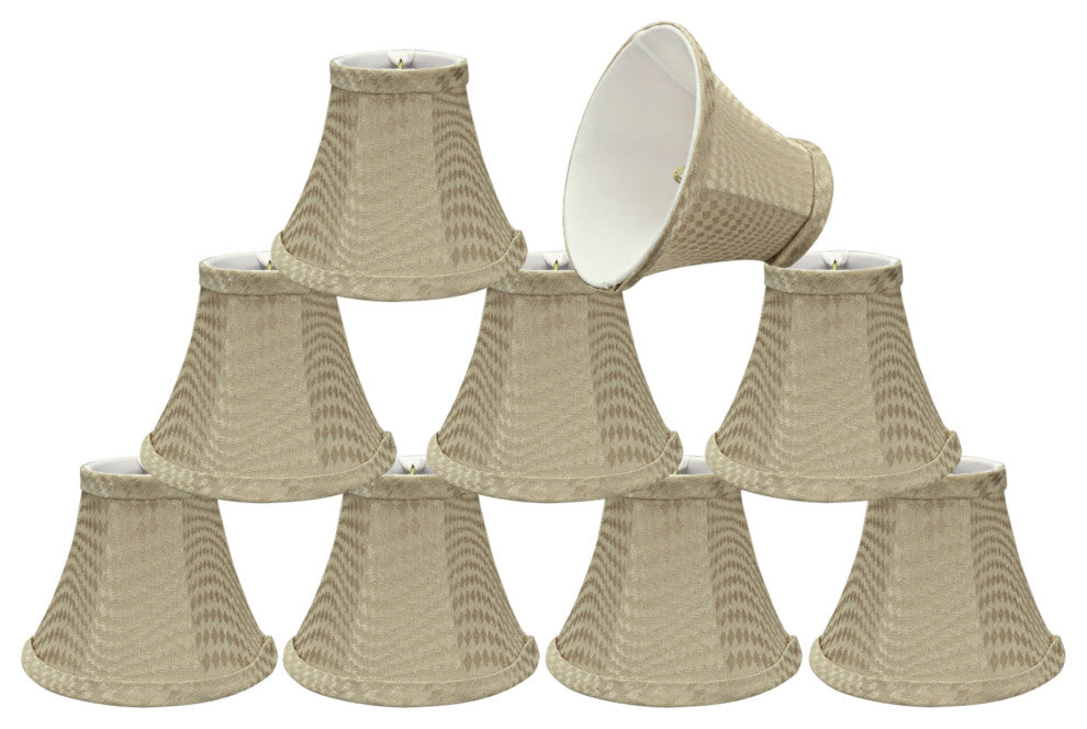 30060-9 Small Bell  Chandelier Clip On Lamp Shade Dark Beige 3"x6"x5"