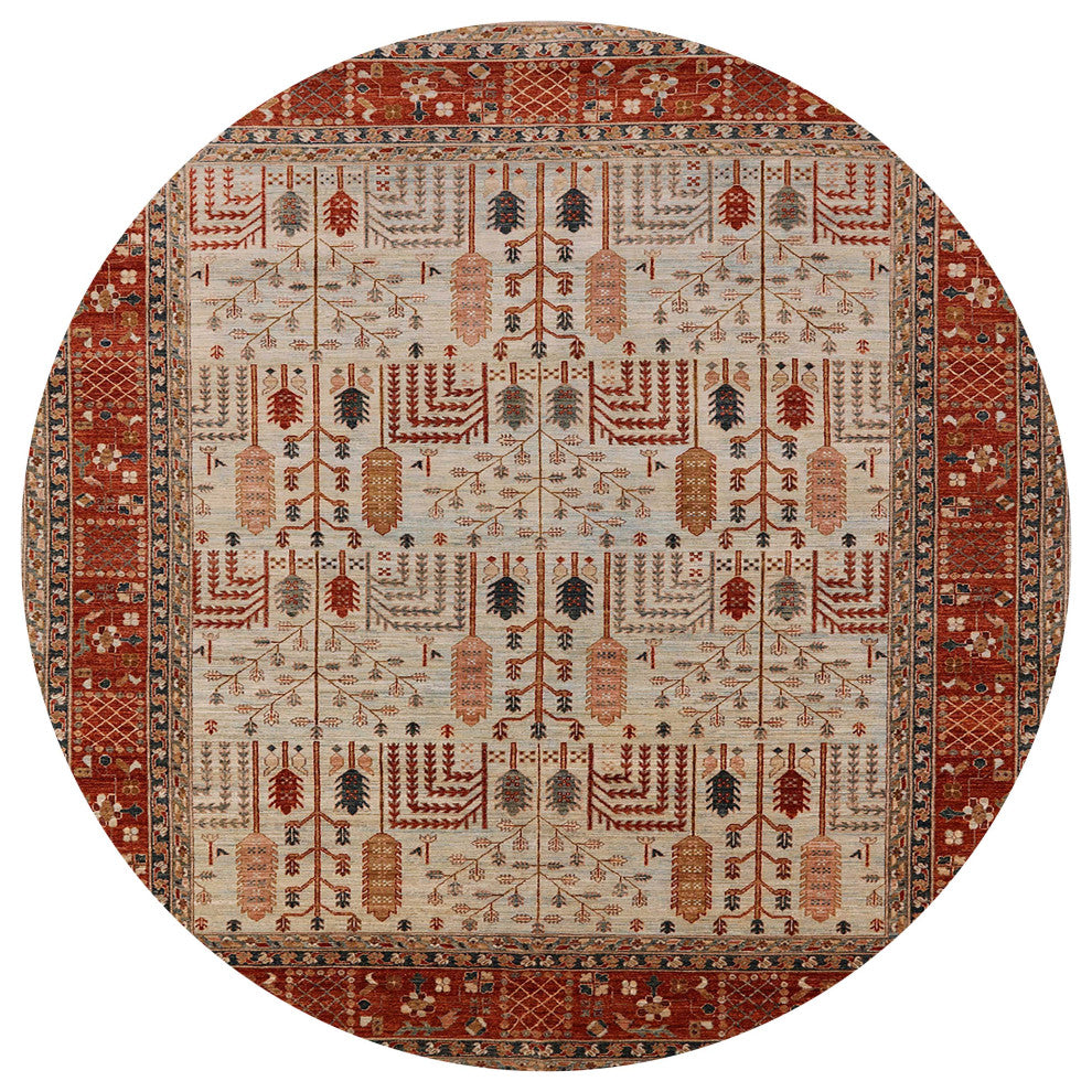 Ahgly Company Indoor Round Mid-Century Modern Area Rugs, 3' Round
