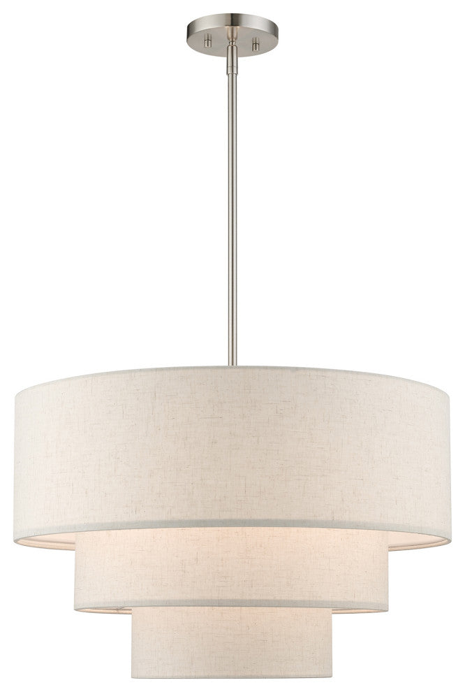 Livex Lighting Gladstone 4-Light Brushed Nickel Pendant Chandelier