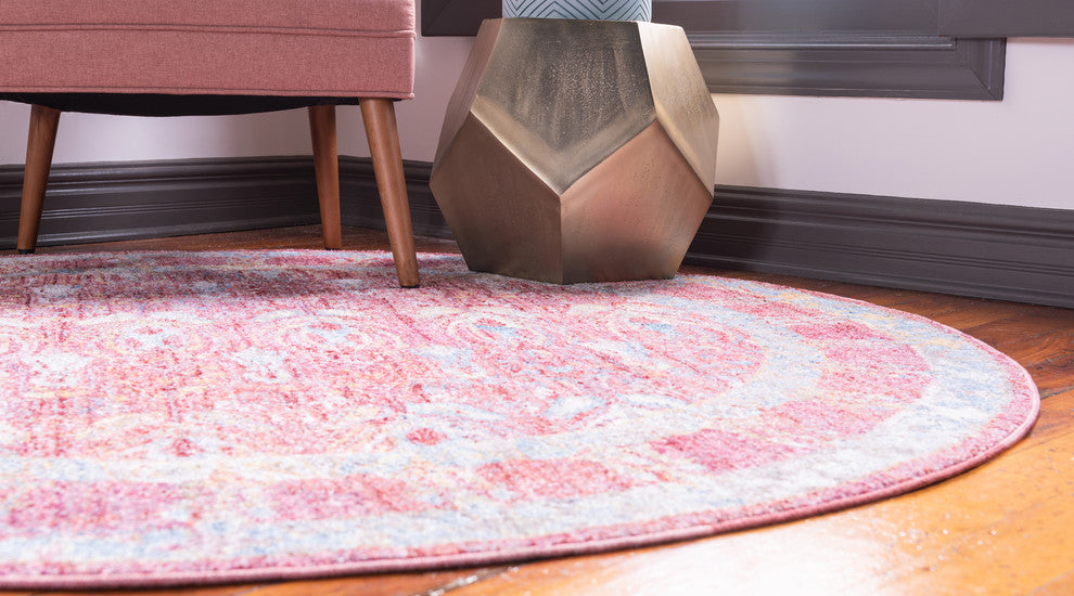 Unique Loom Williamsburg Brighton Rug, Red, 3'3"x3'3"