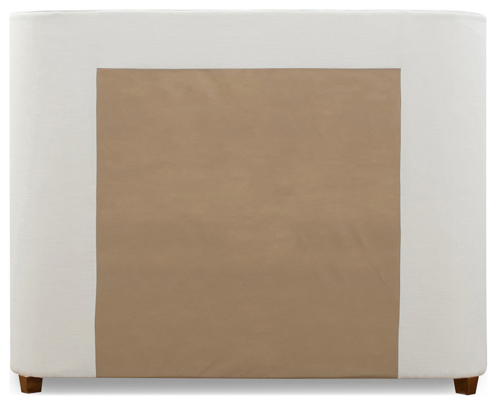 Brooklyn Tufted Sheltered Wingback Panel Bed, Antique White, Queen