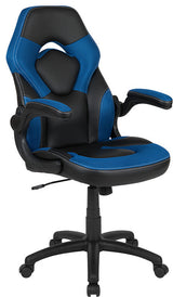 High Back Racing Style Ergonomic Gaming Chair, Blue/Black LeatherSoft
