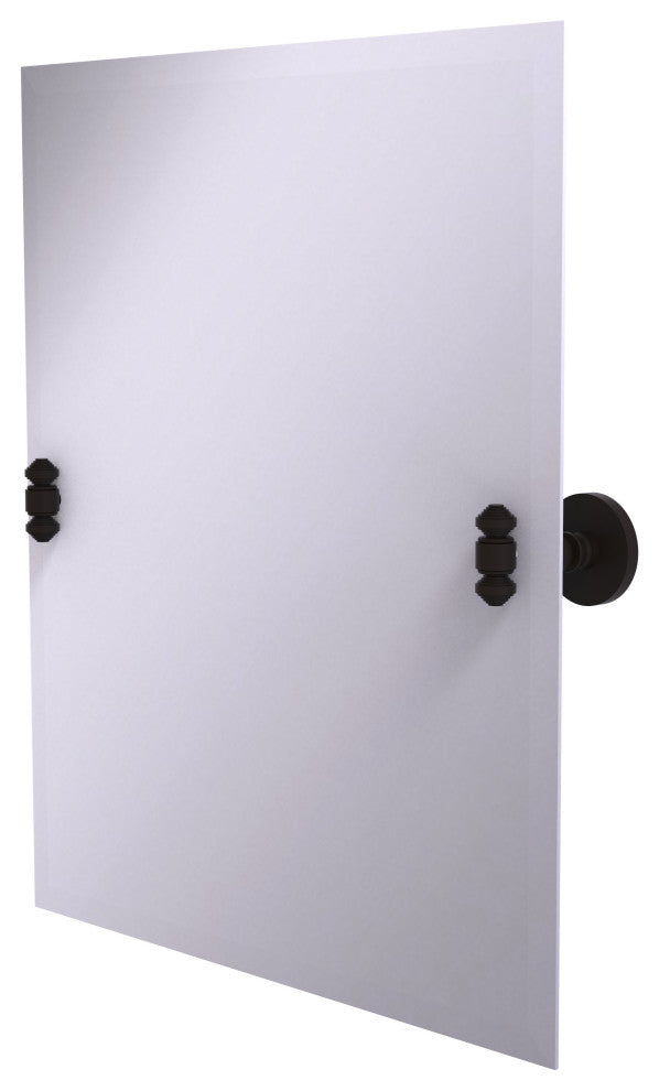 Frameless Rectangular Beveled Edge Tilt Mirror, Oil Rubbed Bronze