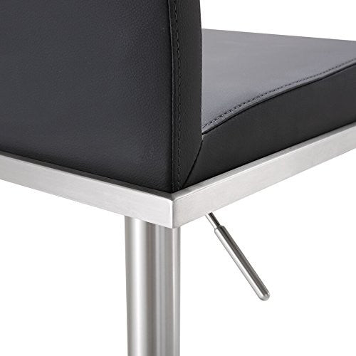 Amalfi Black Stainless Steel Adjustable Barstool - Black