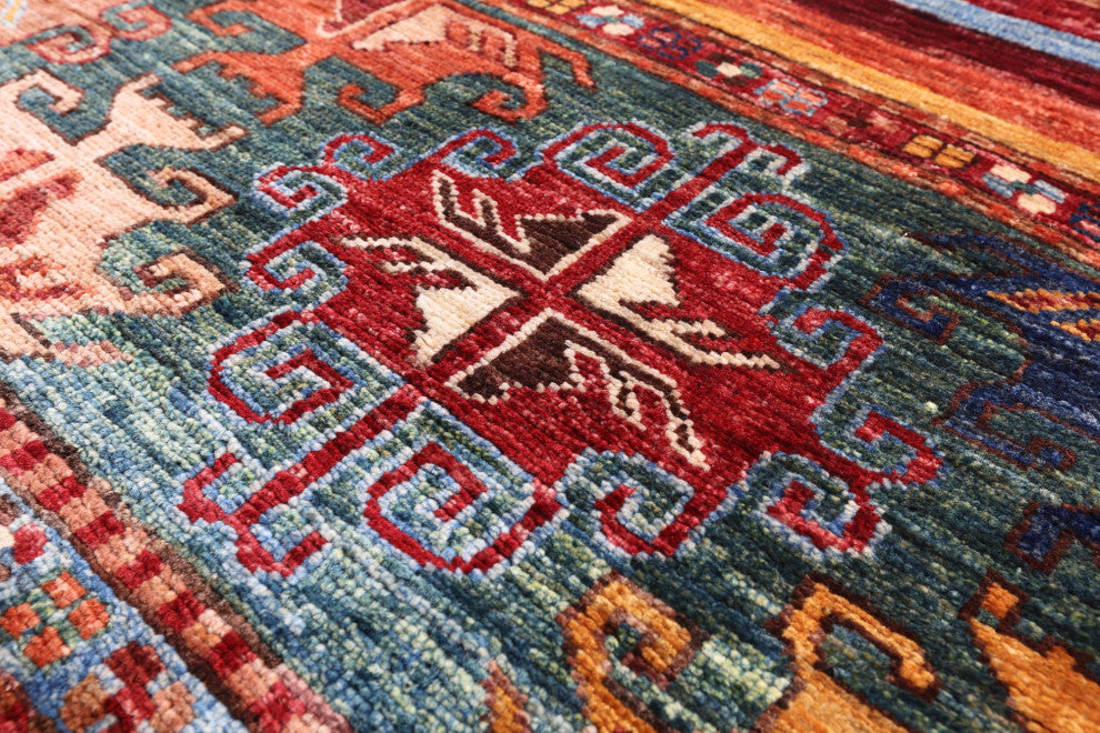 4' 1" X 6' 1" Super Kazak Khorjin Hand Knotted Rug Q5248