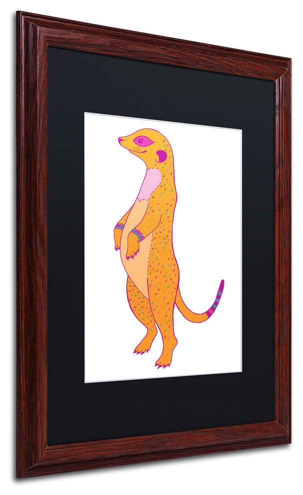 Hello Angel ''Happy Meer'' Art, Wood Frame, Black Mat, 20x16