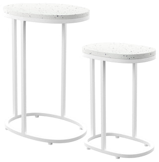 Barking Terrazzo Outdoor Nesting Tables 2-Piece Set