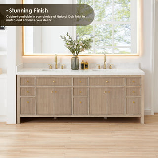 Cerrito Bathroom Vanity, Natural Oak, 84" Double, without Mirror