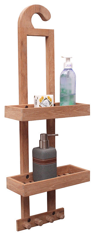 Nordic Style Natural Teak Shower Caddy