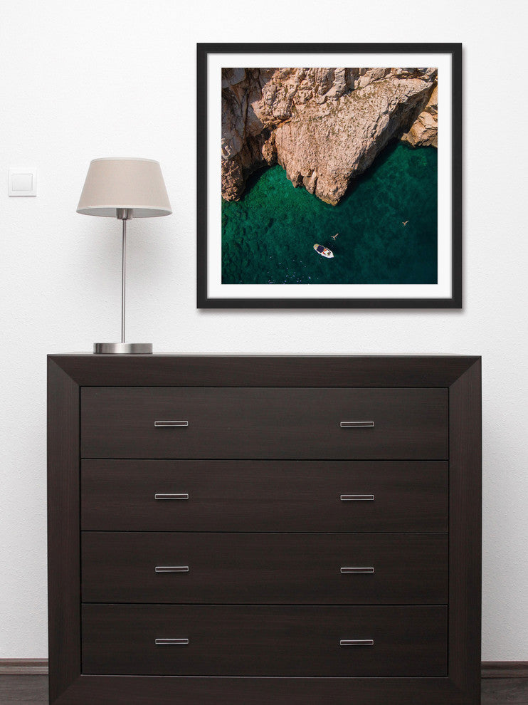 "Jagged Cliffs" Framed Print by Karolis Janulis
