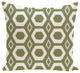 More Hugs And Kisses Geometric Print Pillow, Olive, 18"x18"