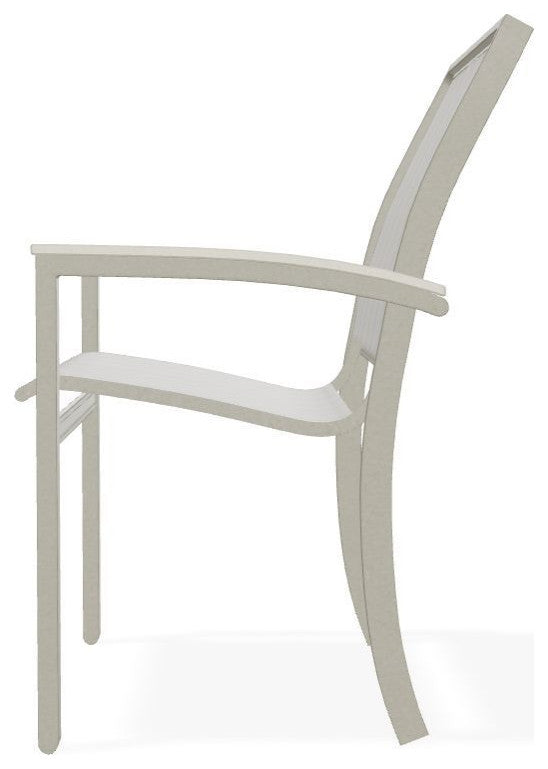 Bazza Sling Stackable Outdoor Dining Chair, Harbor/Storm