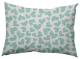 14" x 20" Patterned Hearts Valentine's Decorative Indoor Pillow, Wave Top Blue