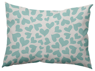 14" x 20" Patterned Hearts Valentine's Decorative Indoor Pillow, Wave Top Blue