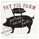"Farm Linen Pig Black" Digital Paper Print by Sue Schlabach, 42"x42"