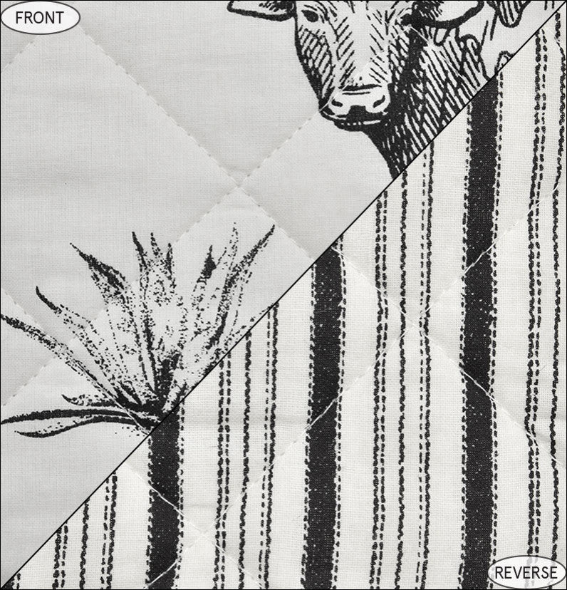 3-Piece Ranch Life Western Toile Reversible Quilt Set, King