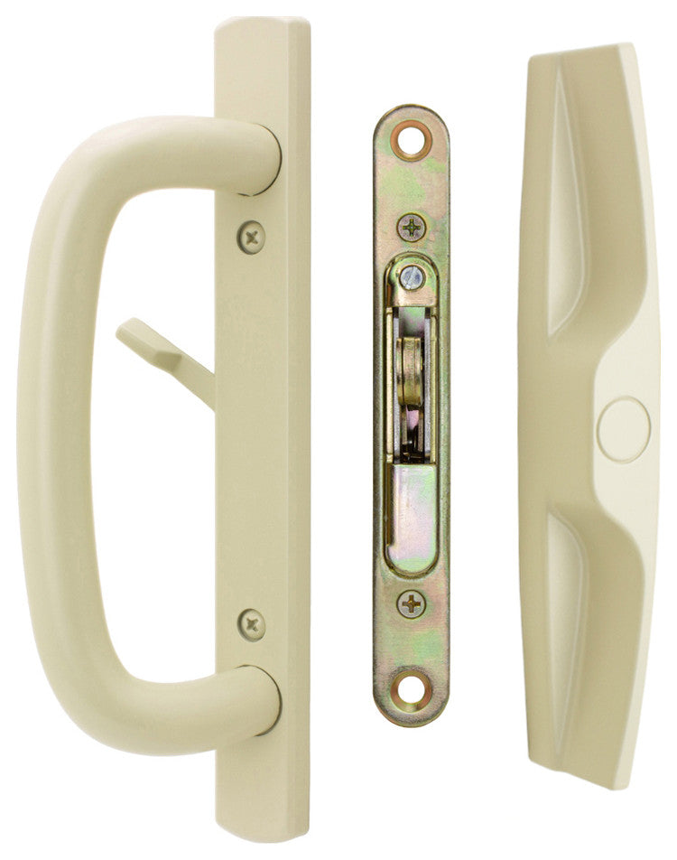 Veranda Sliding Door Handles With Lock, Non Keyed, Tan