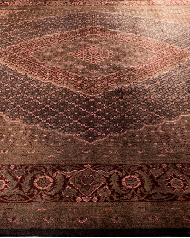 Fine Vibrance, One-of-a-Kind Hand-Knotted Area Rug Brown, 9' 0" x 12' 4"
