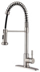Single Handle Deck Mounted Spring Neck Kitchen Faucet with Pull Down Sprayer , B