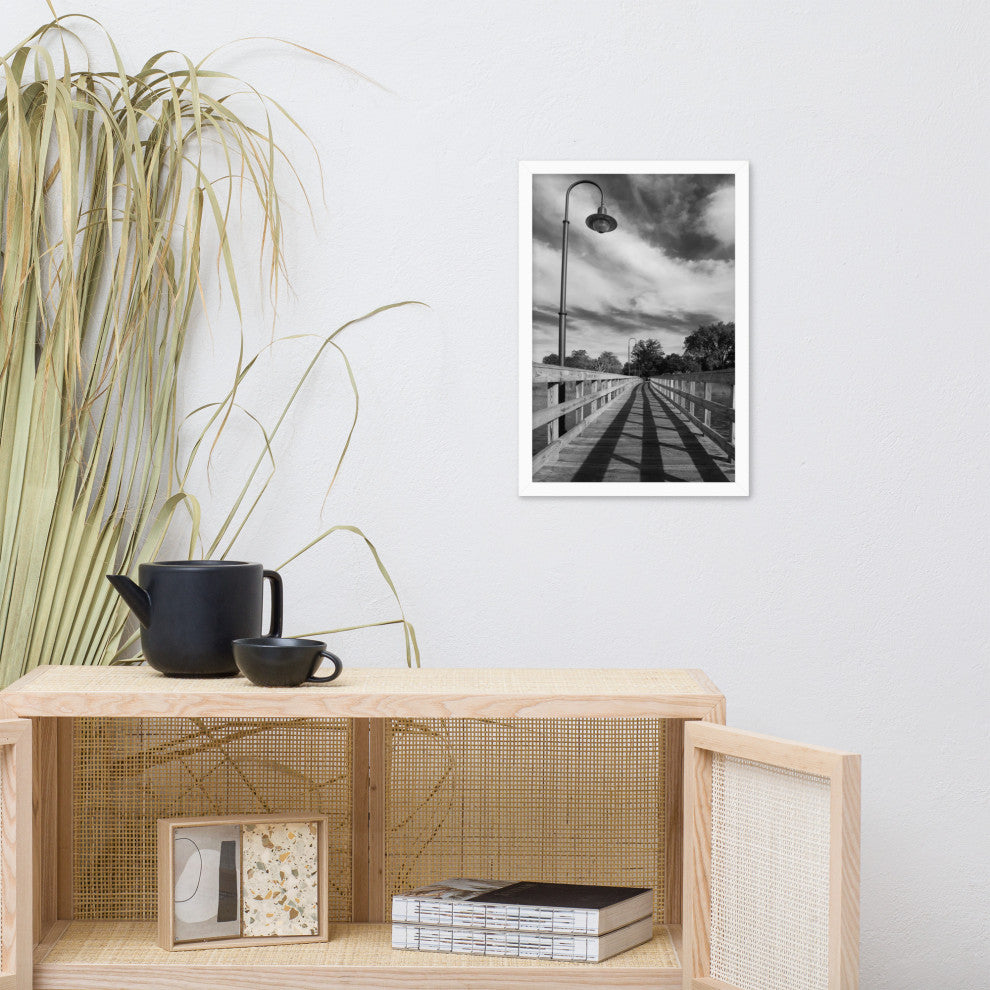 Follow the Lines Rural Landscape Framed Photo Paper Wall Art Prints, White, 12" X 18"