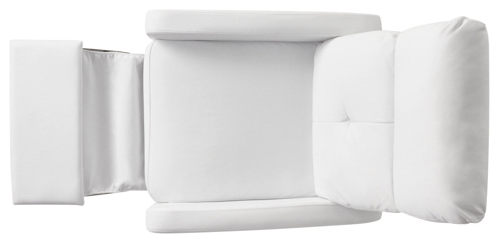 GDF Studio Teyana White Faux Leather Recliner