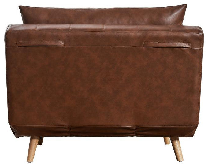 Shaw Convertible Tri-Fold Sleeper Chair with Pillow, Brown
