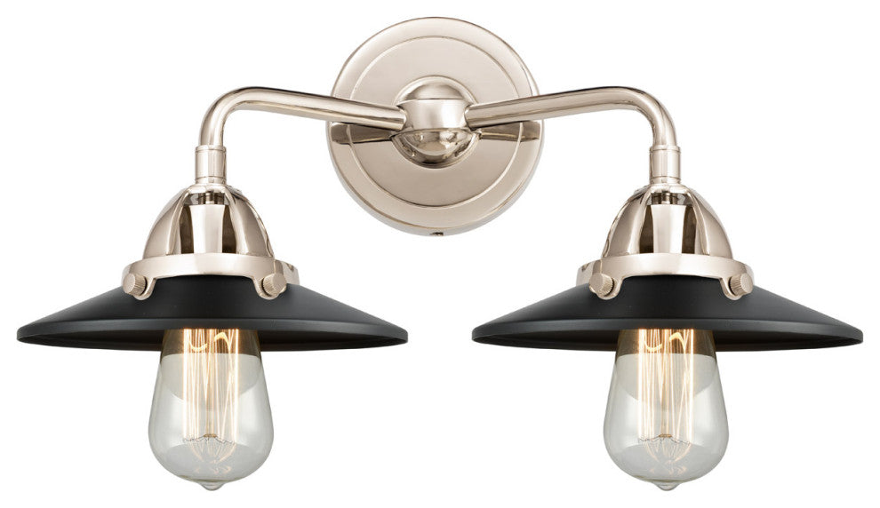 Innovations 288-2W-PN-M6-BK-LED 2 Light Bath Vanity Light, Polished Nickel