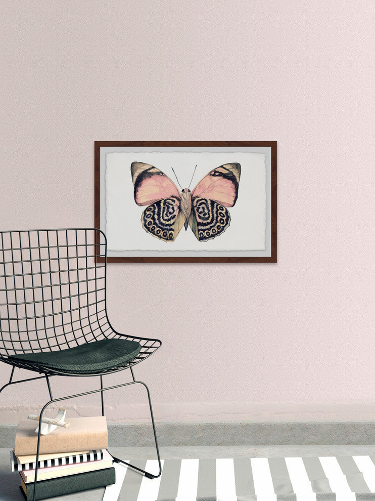 "Artsy Pink and Black Wings" Framed Painting Print, 36"x24"